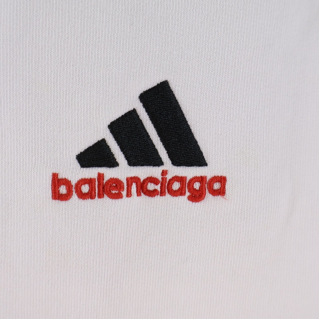 BALENCIAGA(バレンシアガ) 23SS ×adidas アディダス ロゴ刺繍 ワイド スウェットパンツ ホワイト 723904 TNVP9