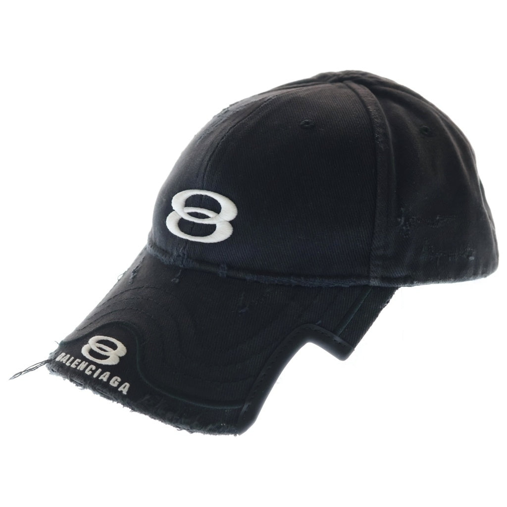 BALENCIAGA(バレンシアガ) Double Unity Cap ロゴ刺繍 ダブル レイヤード ユニティ キャップ 帽子 ブラック 808790 410B2