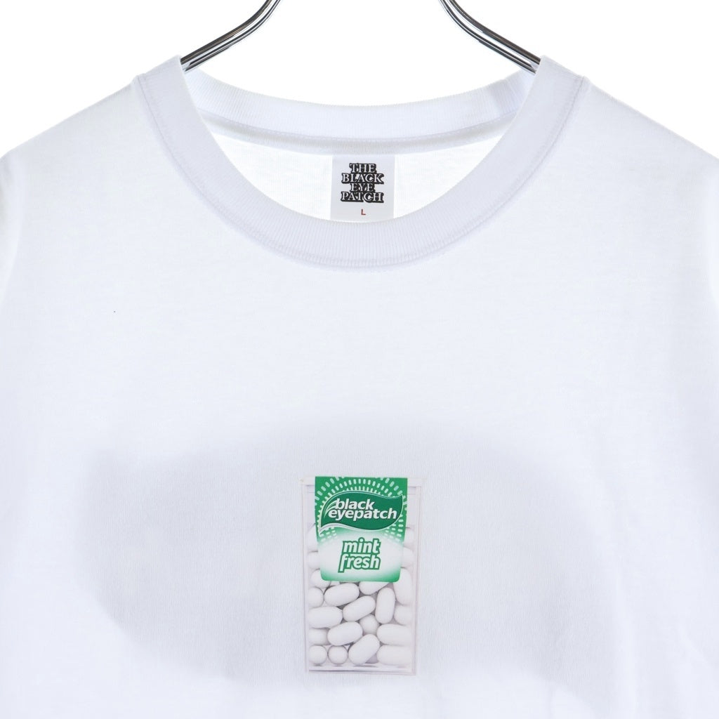 THE BLACK EYE PATCH(ブラックアイパッチ) MINT FRESH 両面ロゴプリント 半袖Tシャツ カットソー ホワイト