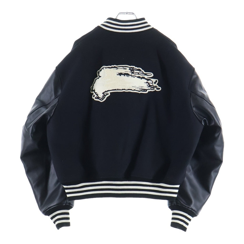 Y-3(ワイスリー) LETTERMAN JKT レターマン グラフィックロゴ アームレザー スタジャン ブラック IQ2133