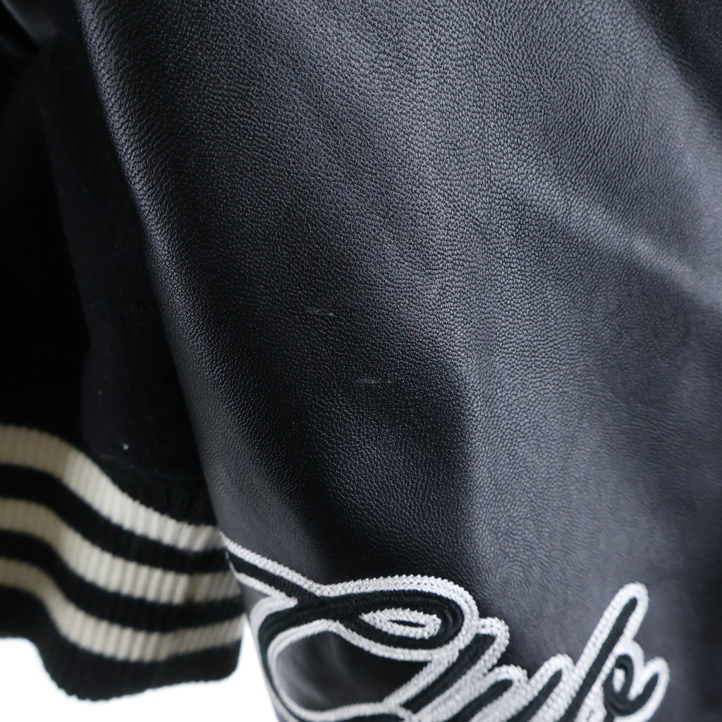 Y-3(ワイスリー) LETTERMAN JKT レターマン グラフィックロゴ アームレザー スタジャン ブラック IQ2133
