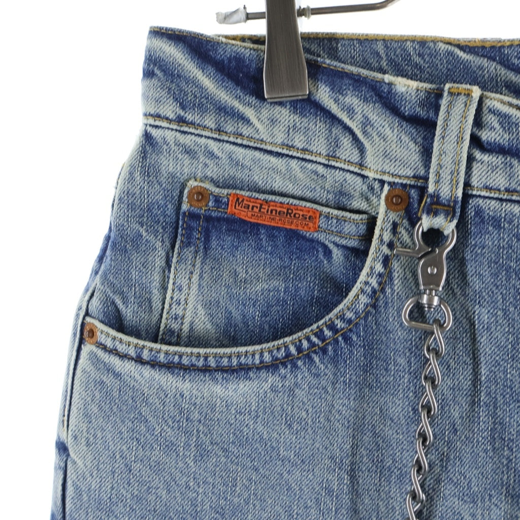 MARTINE ROSE(マーティンローズ) WALLET JEAN ウォレットチェーン付きストレートデニムパンツ インディゴ