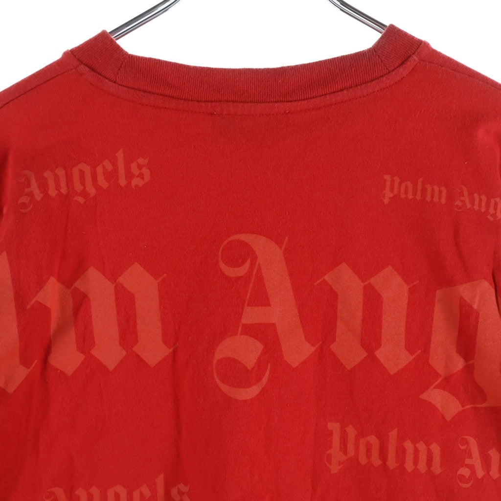 Palm Angels(パームエンジェルス) ULTRA LOGO OVER TEE ウルトラロゴオーバー 半袖Tシャツ カットソー レッド PMAA002S19413009