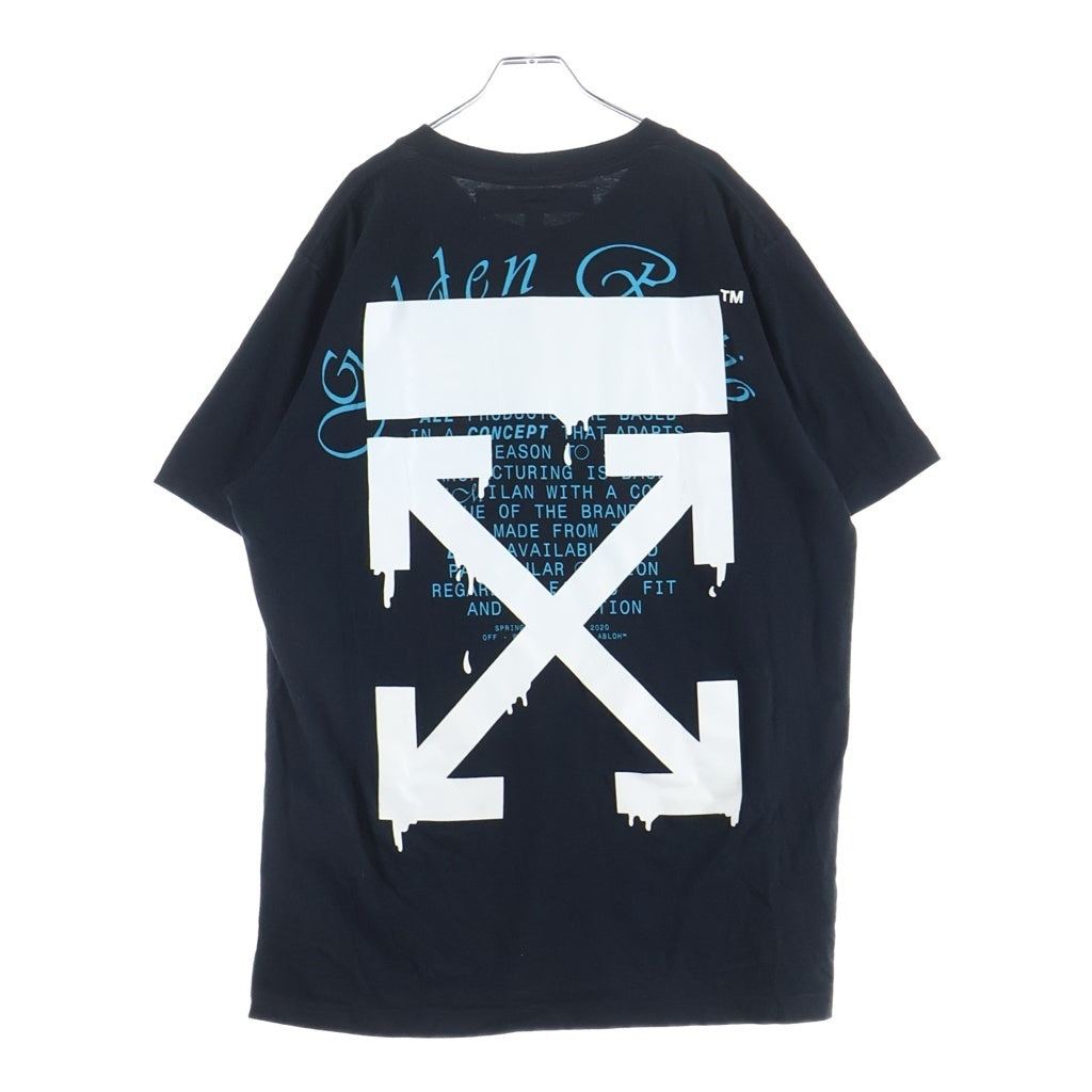 OFF-WHITE(オフホワイト) 20SS Dripping Arrows Slim S/S T-Shirt ドリッピングアローズ スリム 半袖Tシャツ カットソー ブラック OMAA027R20185005