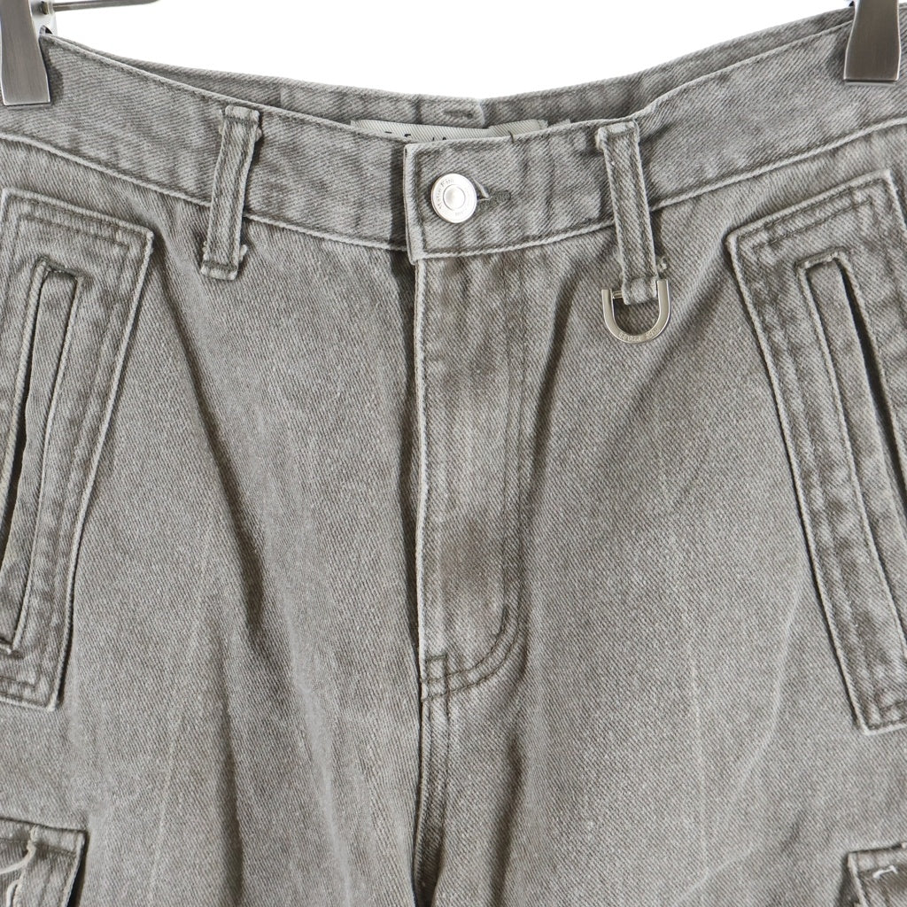 Matin Kim(マーティンキム) COLOR DYING CARGO PANTS ダイング サイドポケット カーゴ パンツ グレー レディース