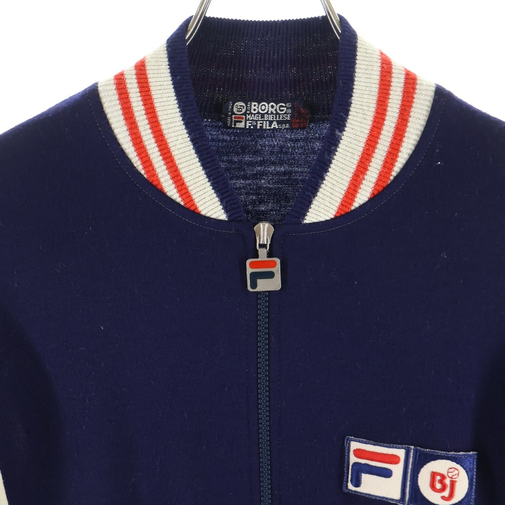 FILA(フィラ) 70s Bjon Borg フロントロゴ刺繍 トラックジャケット ネイビー