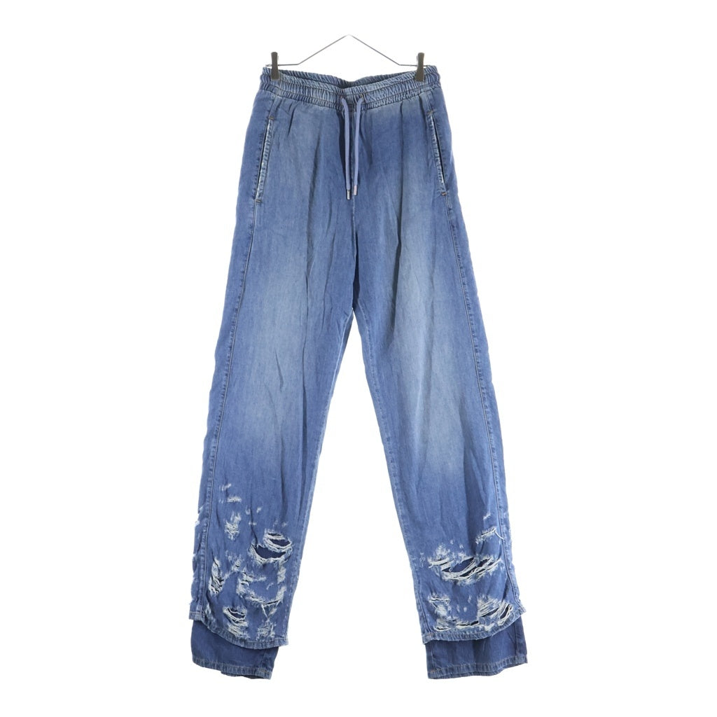 DIESEL(ディーゼル) 23SS Straight Jeans クラッシュ加工 ルーズフィット デニムパンツ インディゴ A09693