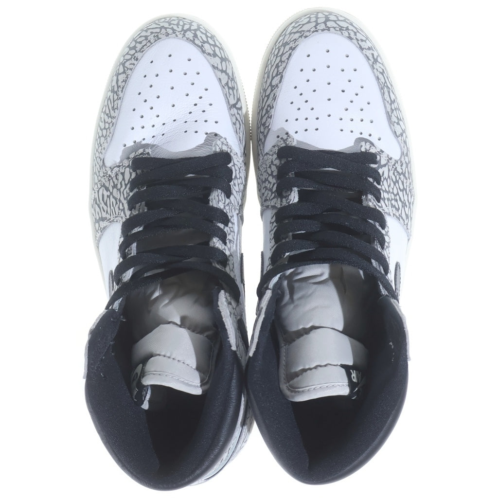 NIKE(ナイキ) AIR JORDAN 1 RETRO HIGH OG WHITE CEMENT ELEPHANT エアジョーダン1 ホワイトセメント サファリ ハイカットスニーカー グレーUS10.5/28.5cm DZ5485-052