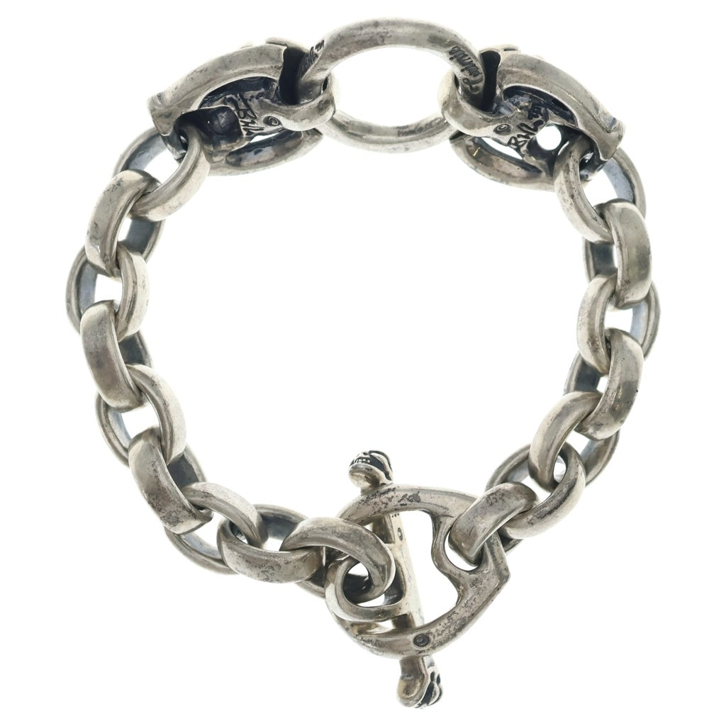 Bill Wall Leather/BWL(ビルウォールレザー) ×CRIME Skull Horseshoe Double Head Bracelet クライミー スカルホースシュー ダブルヘッド ブレスレット シルバー
