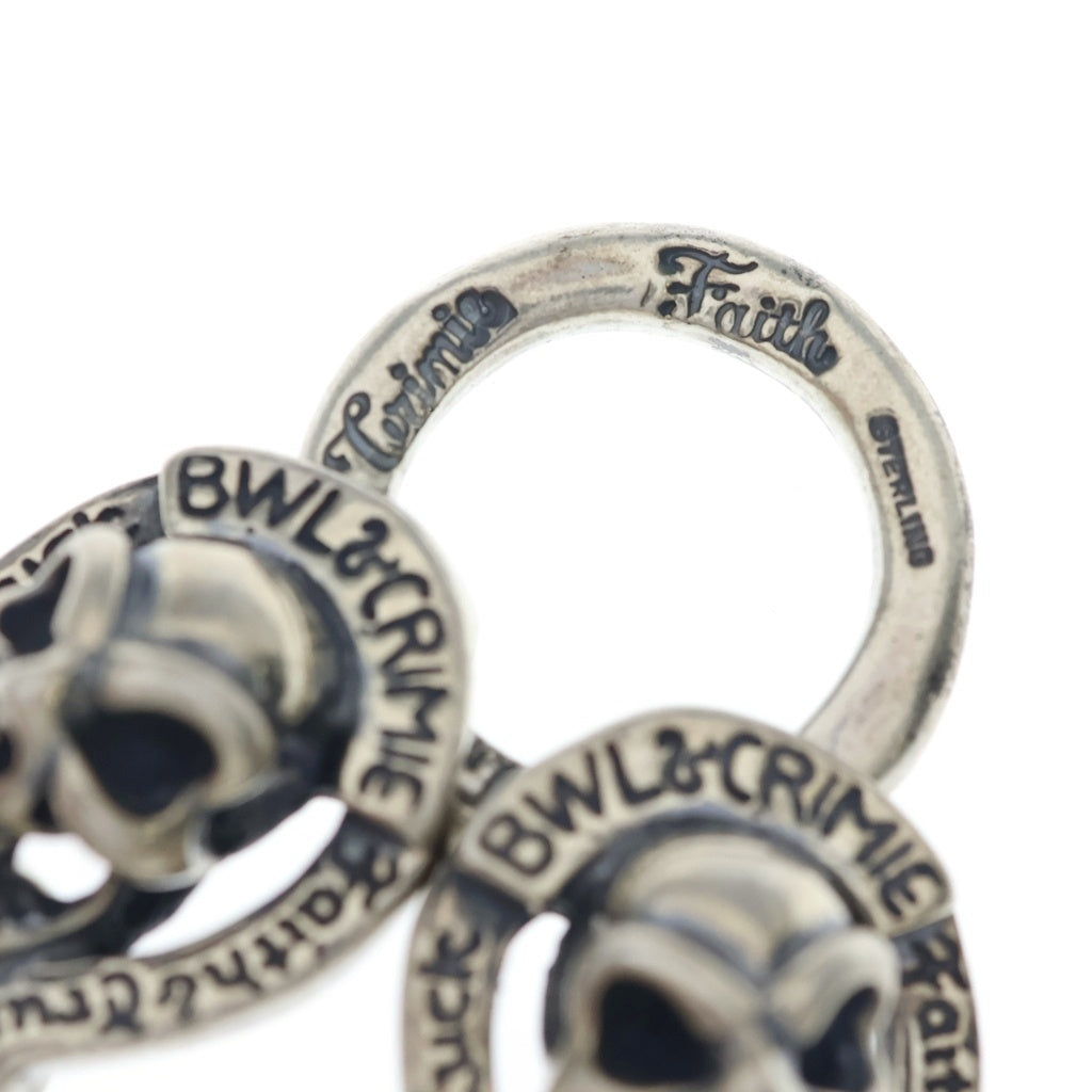 Bill Wall Leather/BWL(ビルウォールレザー) ×CRIME Skull Horseshoe Double Head Bracelet クライミー スカルホースシュー ダブルヘッド ブレスレット シルバー