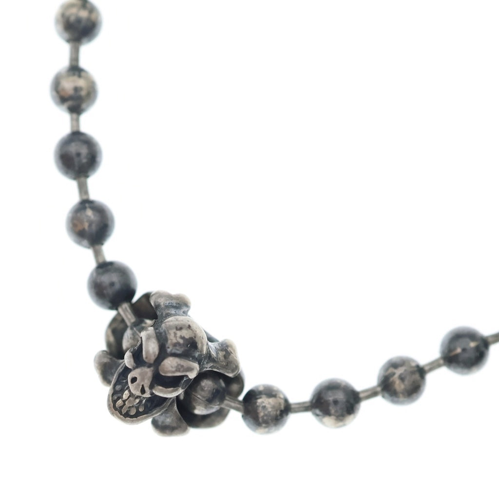 Bill Wall Leather/BWL(ビルウォールレザー) Ball Chain 4mm w Skull Crossbones スカルクロス ボールチェーン ネックレス シルバー