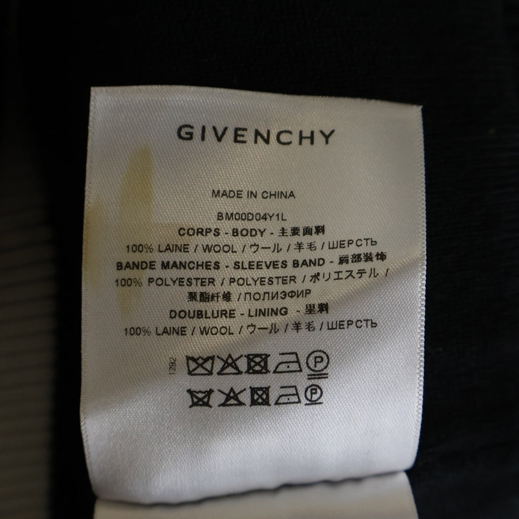 GIVENCHY(ジバンシィ) ロゴパッチ ニット スタジアム ウールジャケット ブラック