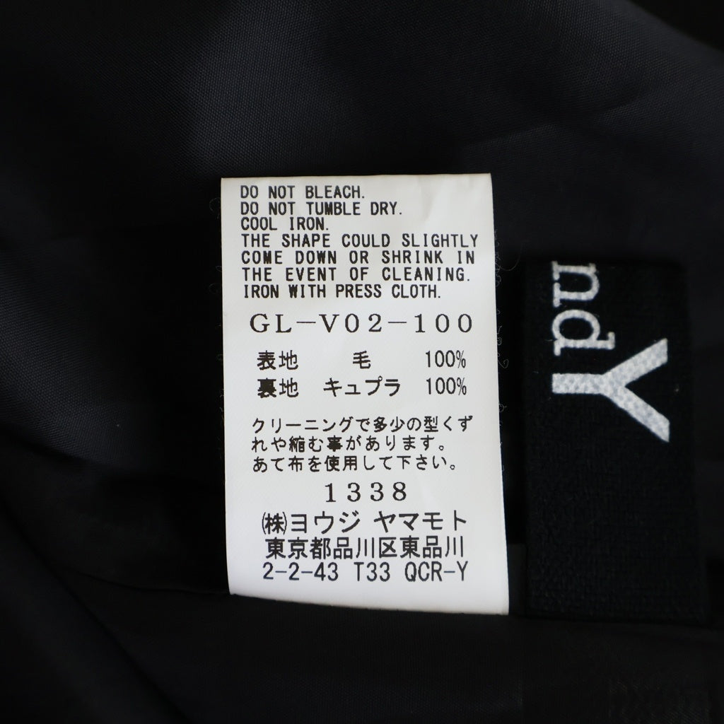 Ground Y(グラウンドワイ) ウールギャバジンロングベスト ブラック GL-V02-100