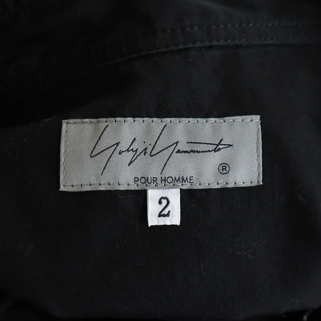 Yohji Yamamoto POUR HOMME(ヨウジヤマモト プールオム) フロントジッパーポケット ロング長袖シャツ ブラック HO-B16-514-2