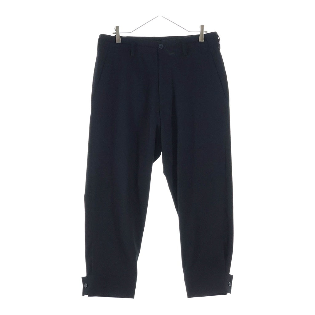 Yohji Yamamoto POUR HOMME(ヨウジヤマモト プールオム) WOOL GABARDINE BELTED HEM PANTS ウールギャバジン ベルテッド トラウザーズパンツ スラックス ブラック HP-P45-100