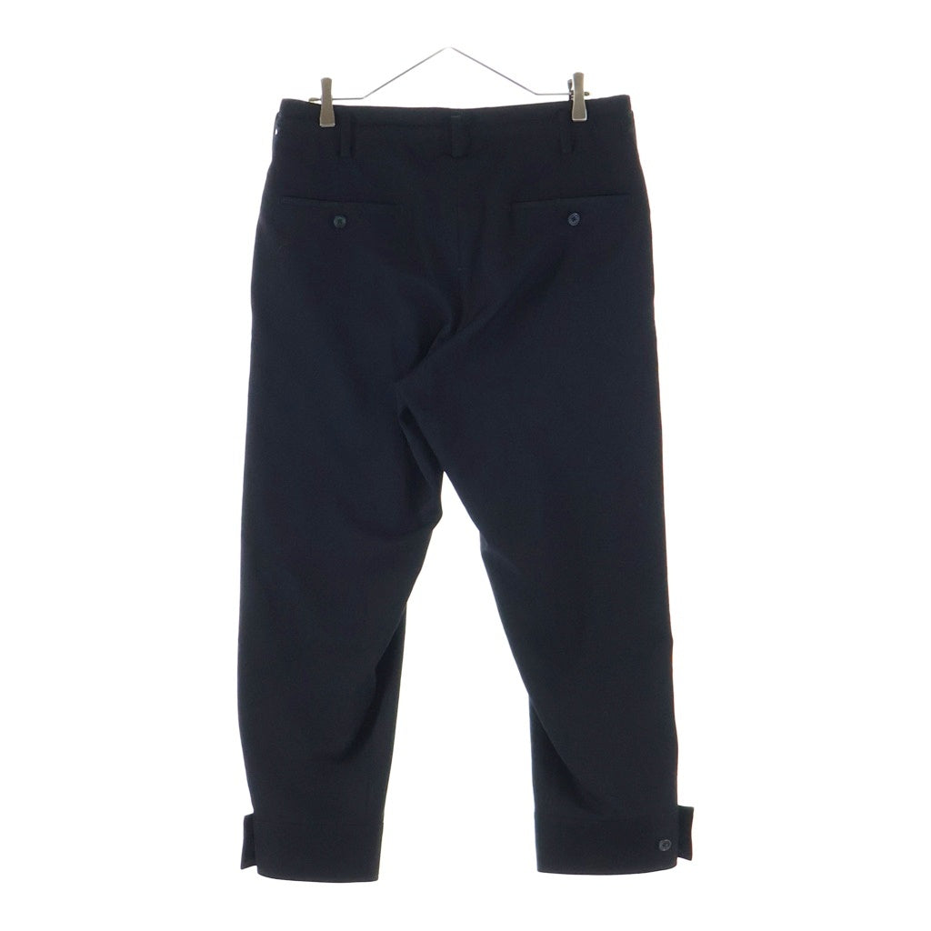 Yohji Yamamoto POUR HOMME(ヨウジヤマモト プールオム) WOOL GABARDINE BELTED HEM PANTS ウールギャバジン ベルテッド トラウザーズパンツ スラックス ブラック HP-P45-100