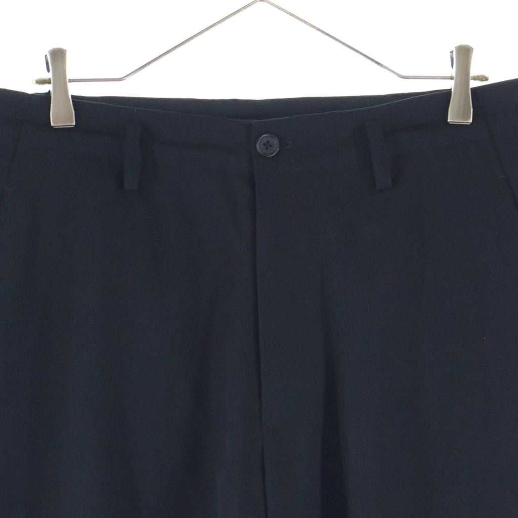 Yohji Yamamoto POUR HOMME(ヨウジヤマモト プールオム) WOOL GABARDINE BELTED HEM PANTS ウールギャバジン ベルテッド トラウザーズパンツ スラックス ブラック HP-P45-100
