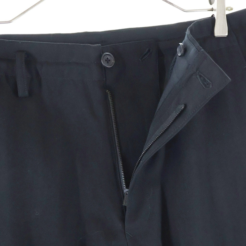 Yohji Yamamoto POUR HOMME(ヨウジヤマモト プールオム) WOOL GABARDINE BELTED HEM PANTS ウールギャバジン ベルテッド トラウザーズパンツ スラックス ブラック HP-P45-100