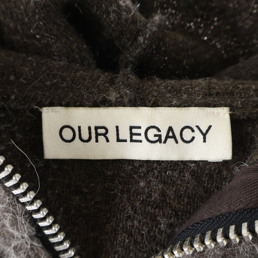 OUR LEGACY(アワーレガシー) Full Zip Hood モヘアニット フルジップフード パーカー フーディー グレー