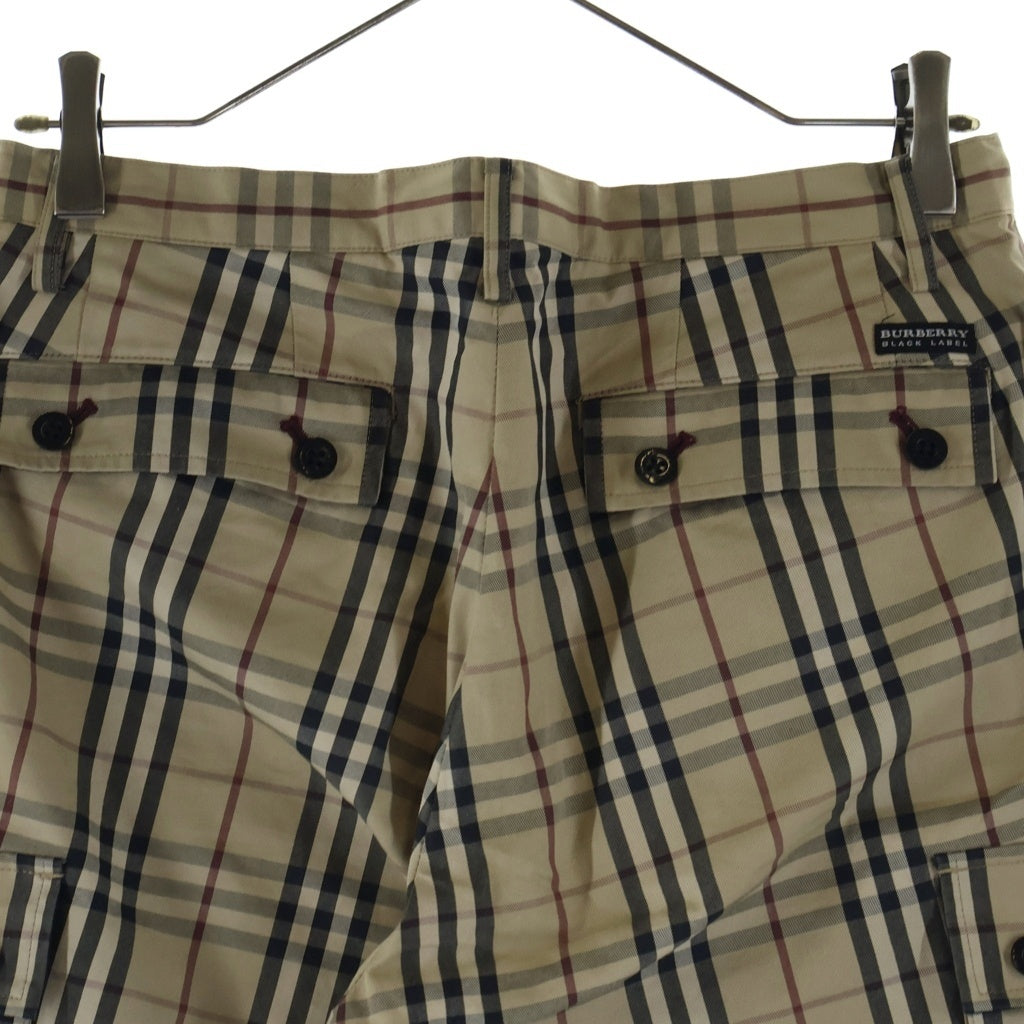 BURBERRY BLACK LABEL(バーバリー ブラックレーベル) ノバチェック カーゴハーフパンツ ショーツ ベージュ