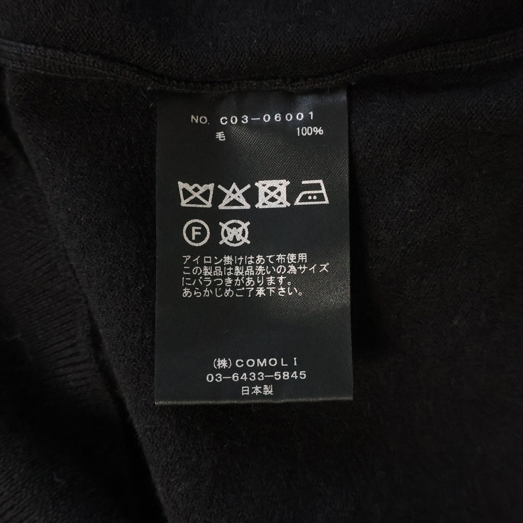 COMOLI(コモリ) 25AW ウール モックネック ニット セーター ブラック C03-06001