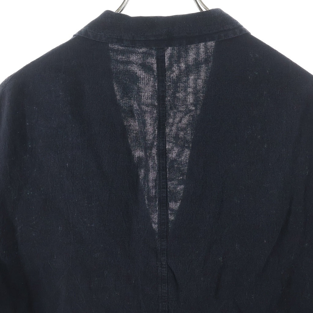 COMOLI(コモリ) 26SS シルクコットン ボタン ラペル ジャケット ブラック D01-01022