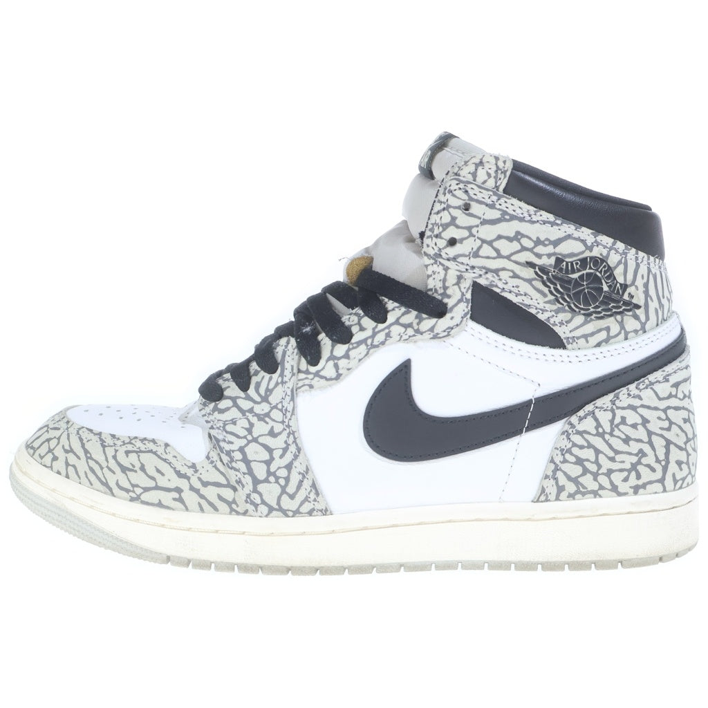 NIKE(ナイキ) AIR JORDAN 1 RETRO HIGH OG WHITE CEMENT ELEPHANT エアジョーダン1 ホワイトセメント ハイカットスニーカー ホワイト/グレー US9/27cm DZ5485-052