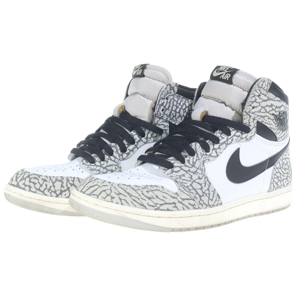 NIKE(ナイキ) AIR JORDAN 1 RETRO HIGH OG WHITE CEMENT ELEPHANT エアジョーダン1 ホワイトセメント ハイカットスニーカー ホワイト/グレー US9/27cm DZ5485-052