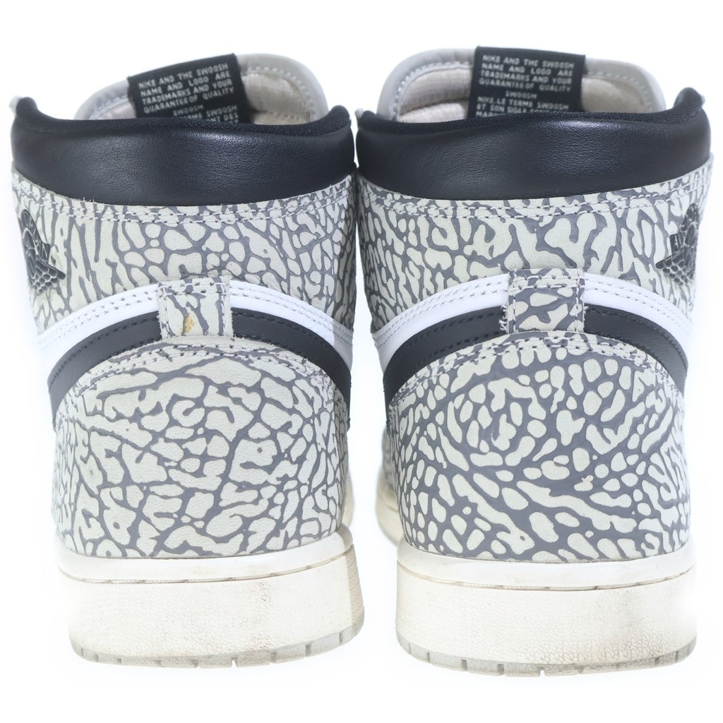 NIKE(ナイキ) AIR JORDAN 1 RETRO HIGH OG WHITE CEMENT ELEPHANT エアジョーダン1 ホワイトセメント ハイカットスニーカー ホワイト/グレー US9/27cm DZ5485-052
