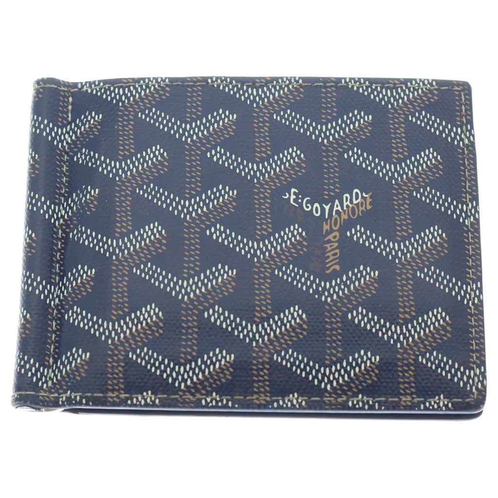 GOYARD(ゴヤール) サン トマ マネークリップ付き 二つ折り 財布 ウォレット ネイビー