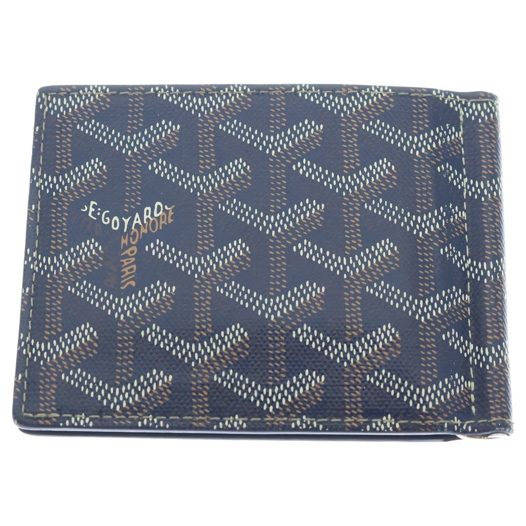 GOYARD(ゴヤール) サン トマ マネークリップ付き 二つ折り 財布 ウォレット ネイビー
