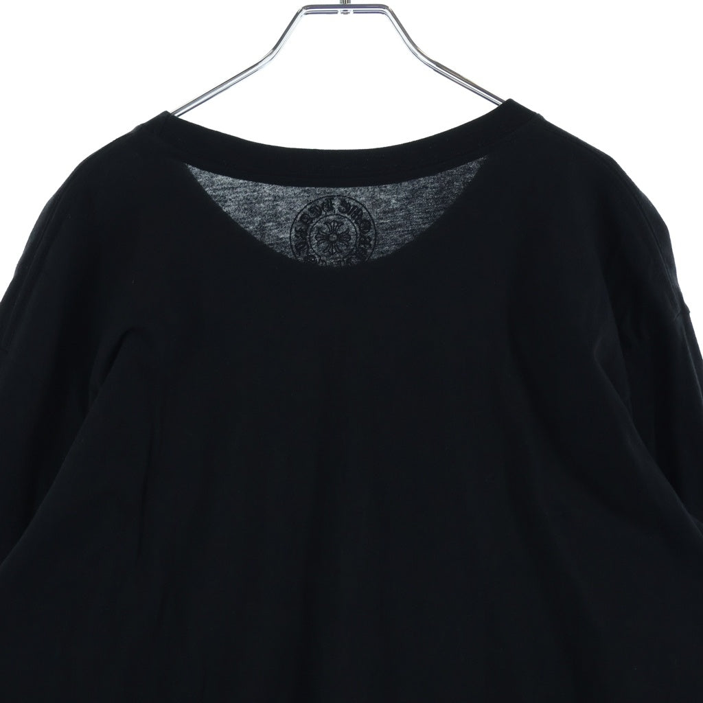 CHROME HEARTS(クロムハーツ) FLRL CRS HORSESHOE LS TEE アームフローラルクロス バックホースシュー クルーネック長袖Tシャツカットソー ブラック