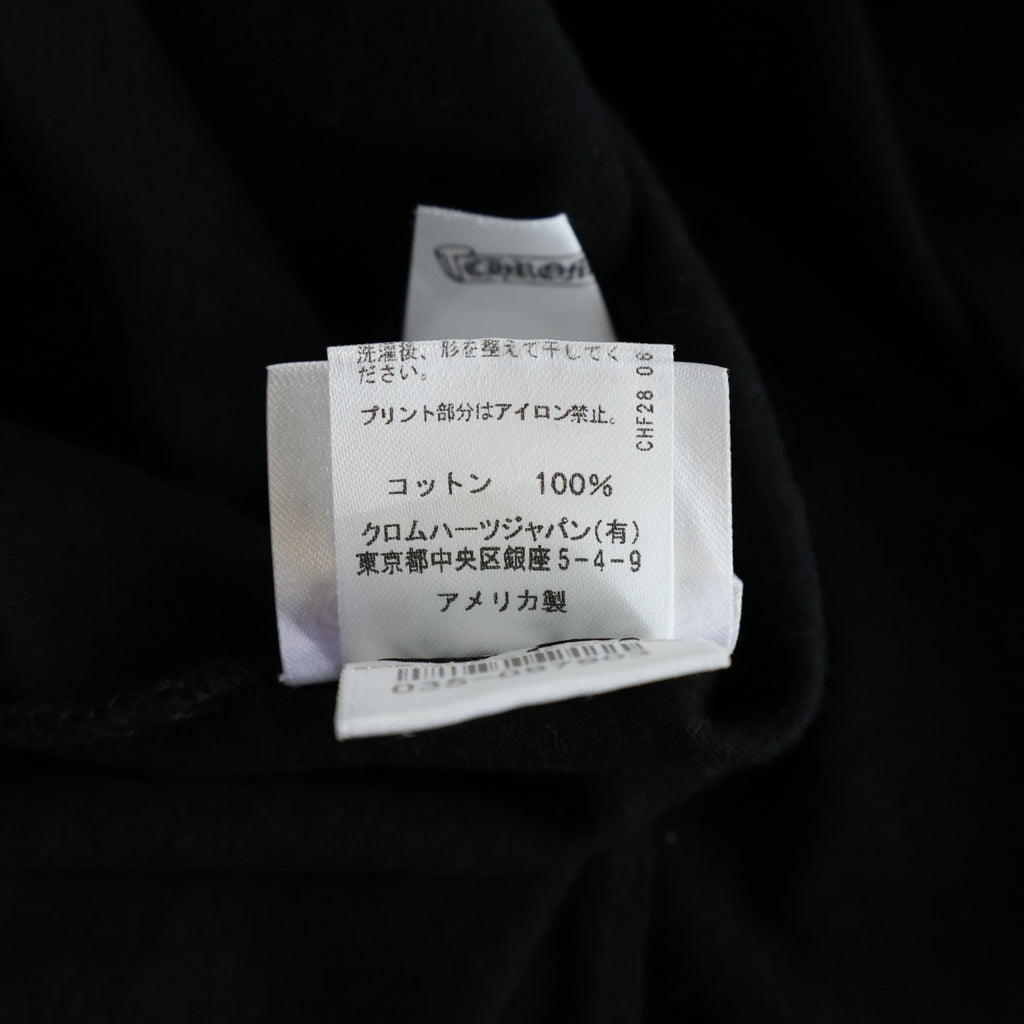 CHROME HEARTS(クロムハーツ) FLRL CRS HORSESHOE LS TEE アームフローラルクロス バックホースシュー クルーネック長袖Tシャツカットソー ブラック