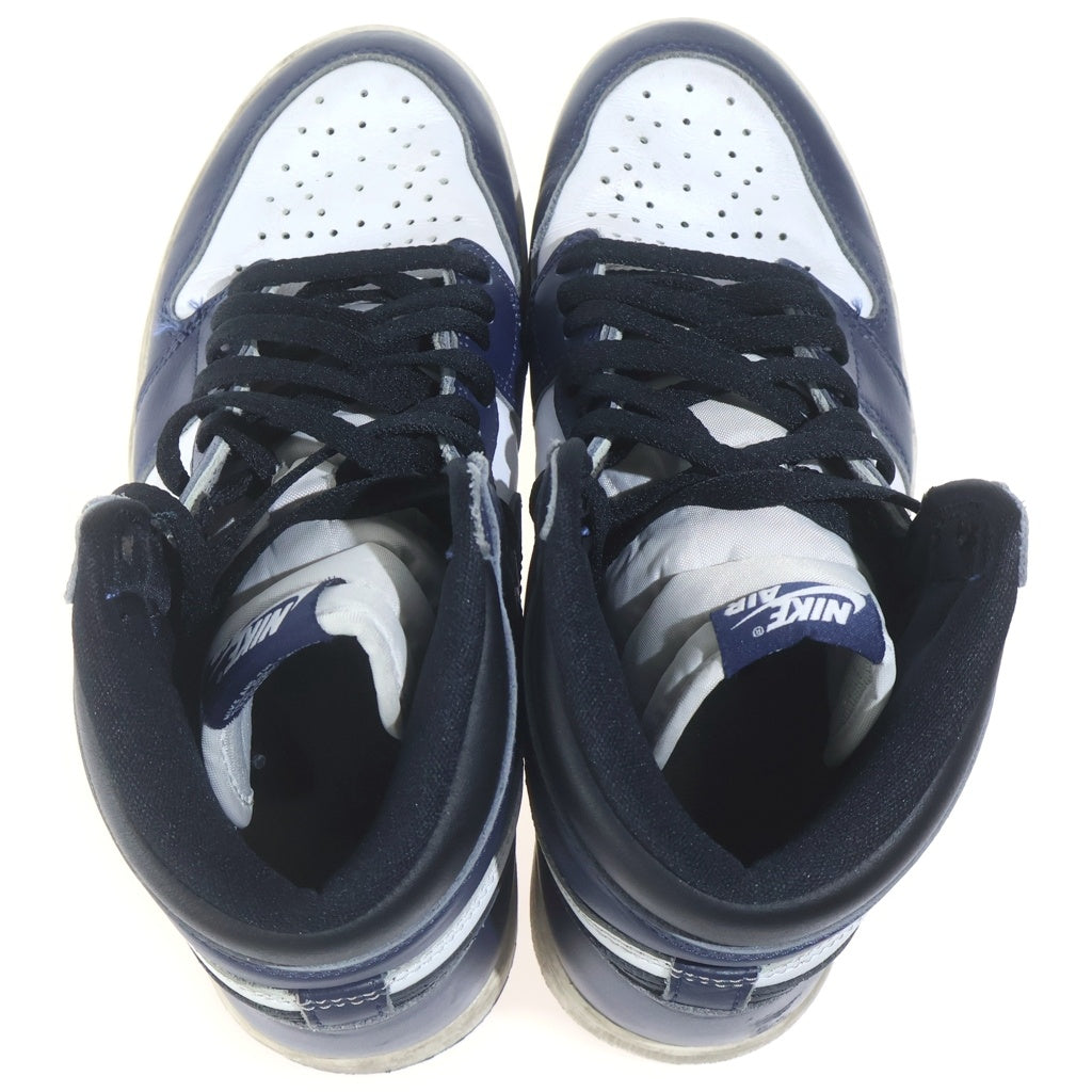 NIKE(ナイキ) AIR JORDAN 1 RETRO HIGH OG MIDNIGHT NAVY エアジョーダン1 レザーハイカットスニーカー ホワイト/ネイビー US8.5/26.5cm DZ5485-401
