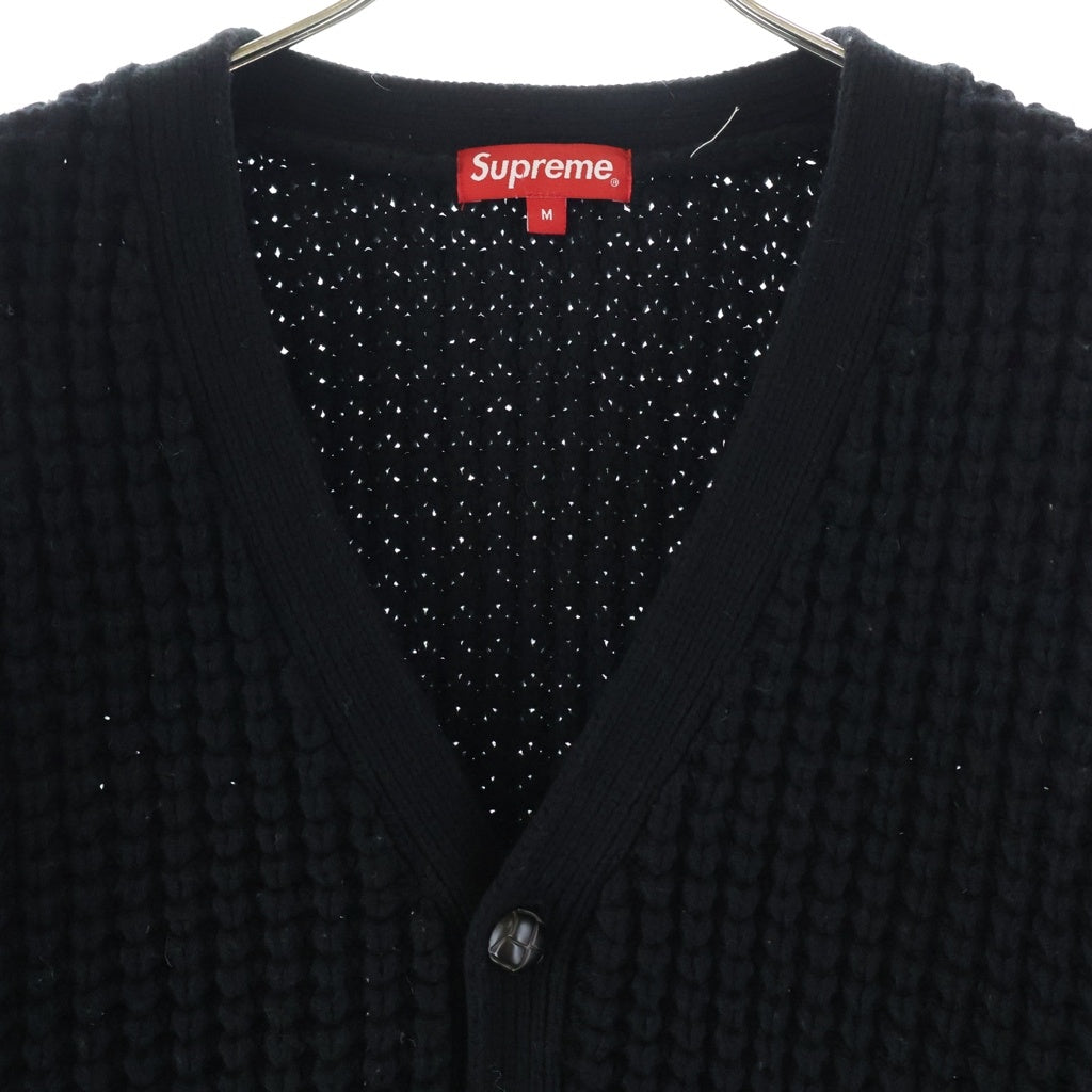 SUPREME(シュプリーム) 21AW Waffle Knit Cardigan ワッフルニットカーディガン ブラック