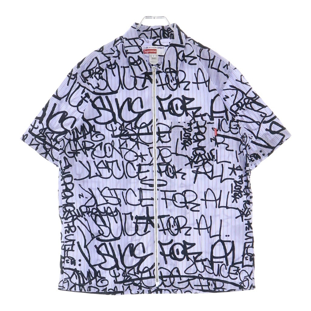 SUPREME(シュプリーム) 18AW ×COMME des GARCONS SHIRT Cotton Graphic S/S Shirt コムデギャルソンシャツ コットングラフィック 総柄 半袖シャツ マルチ