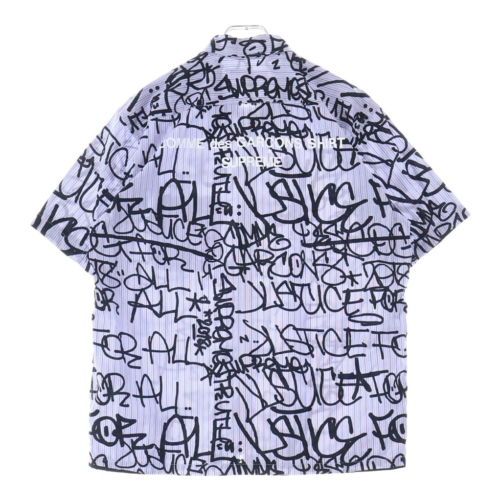 SUPREME(シュプリーム) 18AW ×COMME des GARCONS SHIRT Cotton Graphic S/S Shirt コムデギャルソンシャツ コットングラフィック 総柄 半袖シャツ マルチ