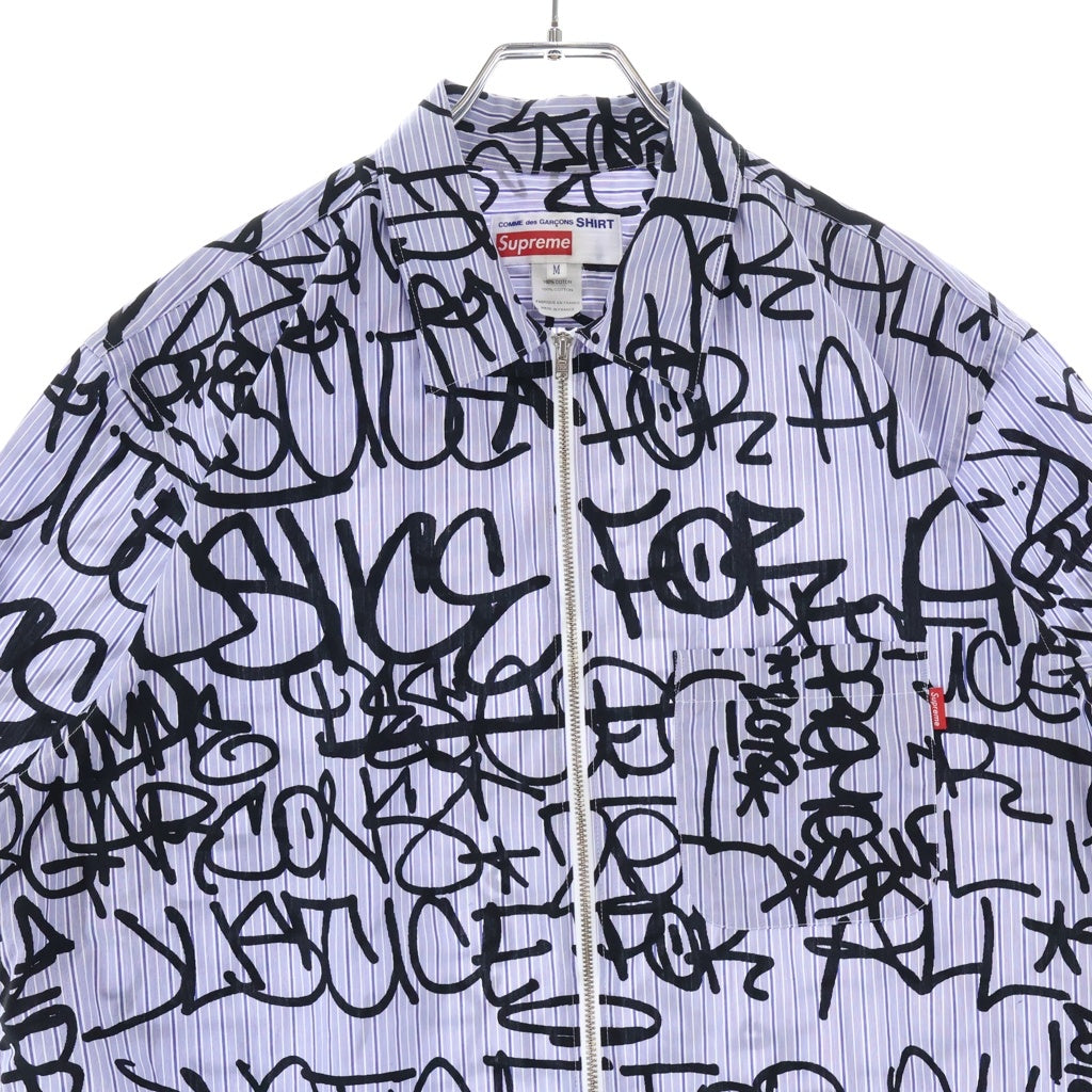 SUPREME(シュプリーム) 18AW ×COMME des GARCONS SHIRT Cotton Graphic S/S Shirt コムデギャルソンシャツ コットングラフィック 総柄 半袖シャツ マルチ