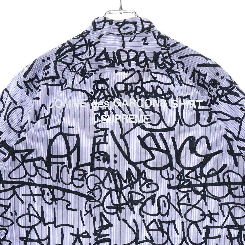 SUPREME(シュプリーム) 18AW ×COMME des GARCONS SHIRT Cotton Graphic S/S Shirt コムデギャルソンシャツ コットングラフィック 総柄 半袖シャツ マルチ