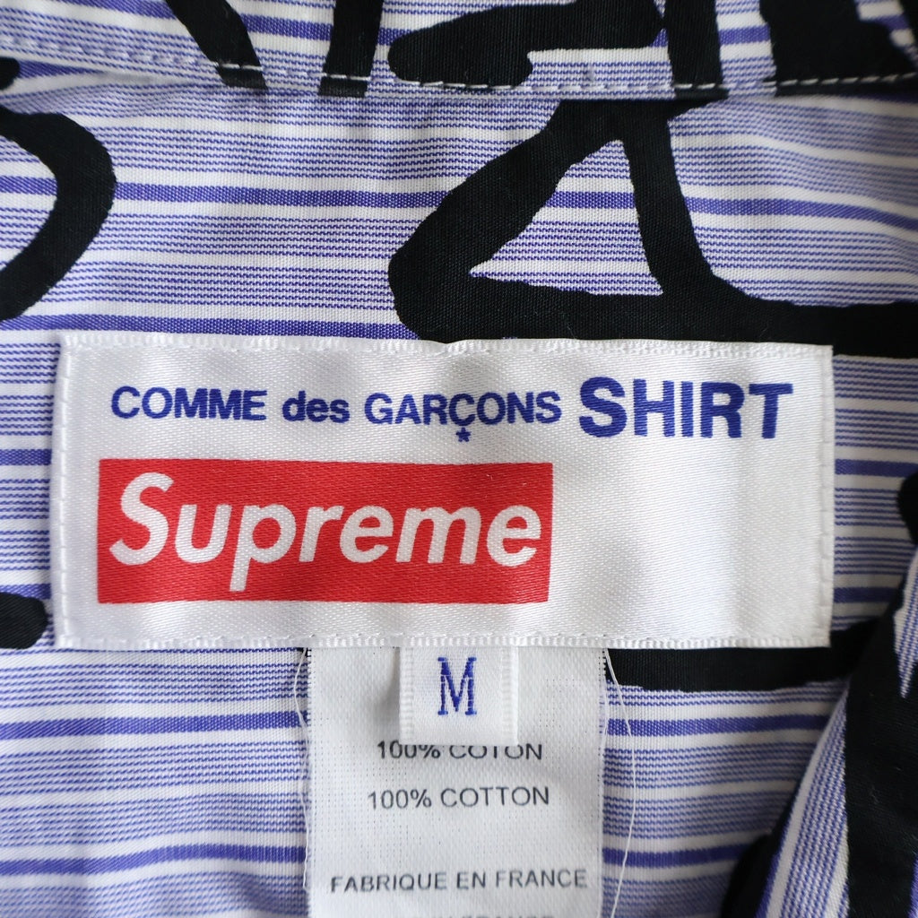 SUPREME(シュプリーム) 18AW ×COMME des GARCONS SHIRT Cotton Graphic S/S Shirt コムデギャルソンシャツ コットングラフィック 総柄 半袖シャツ マルチ