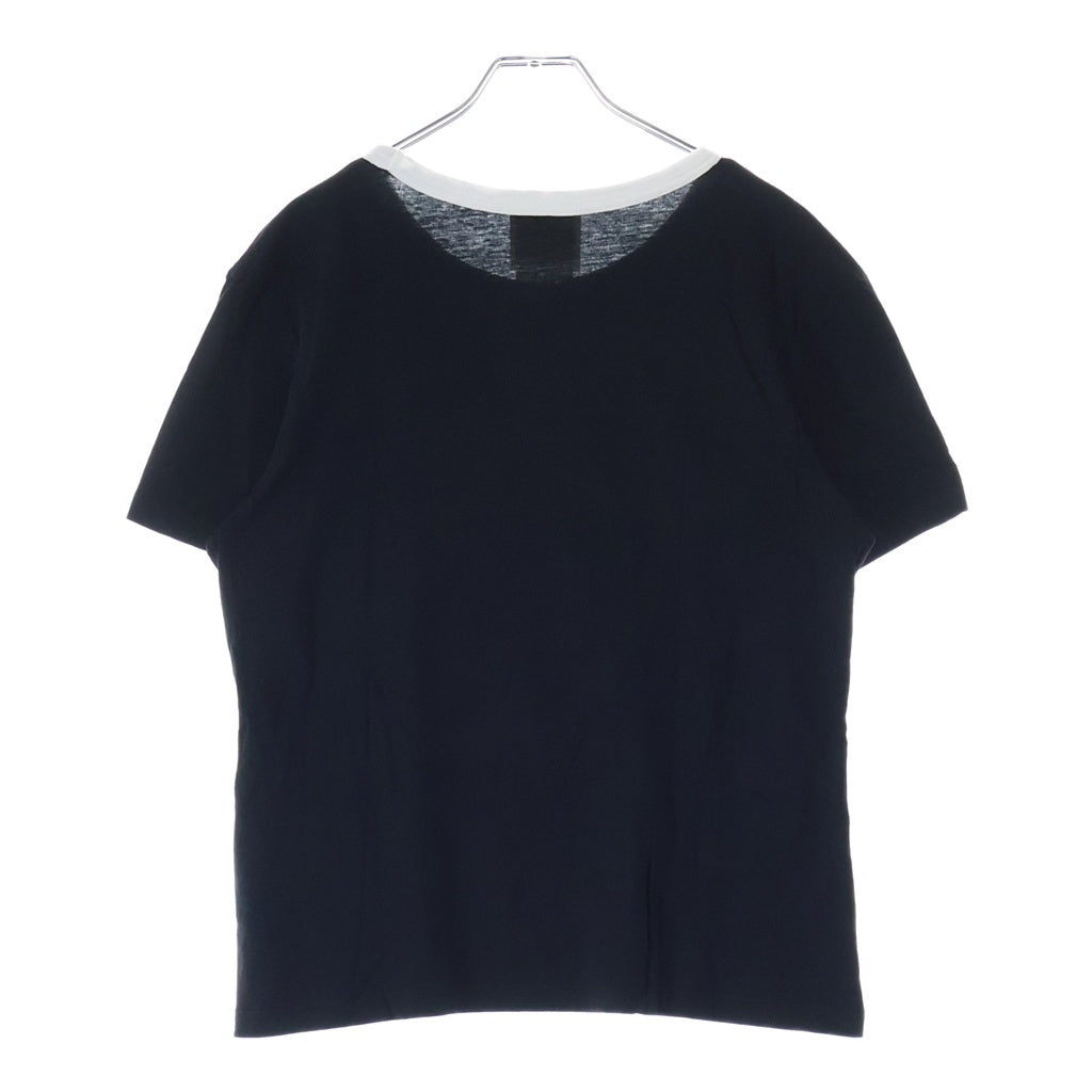 Acne Studios(アクネ ストゥディオズ) フロントロゴプリント レギュラーフィット リンガー 半袖Tシャツ カットソー ホワイト/ブラック