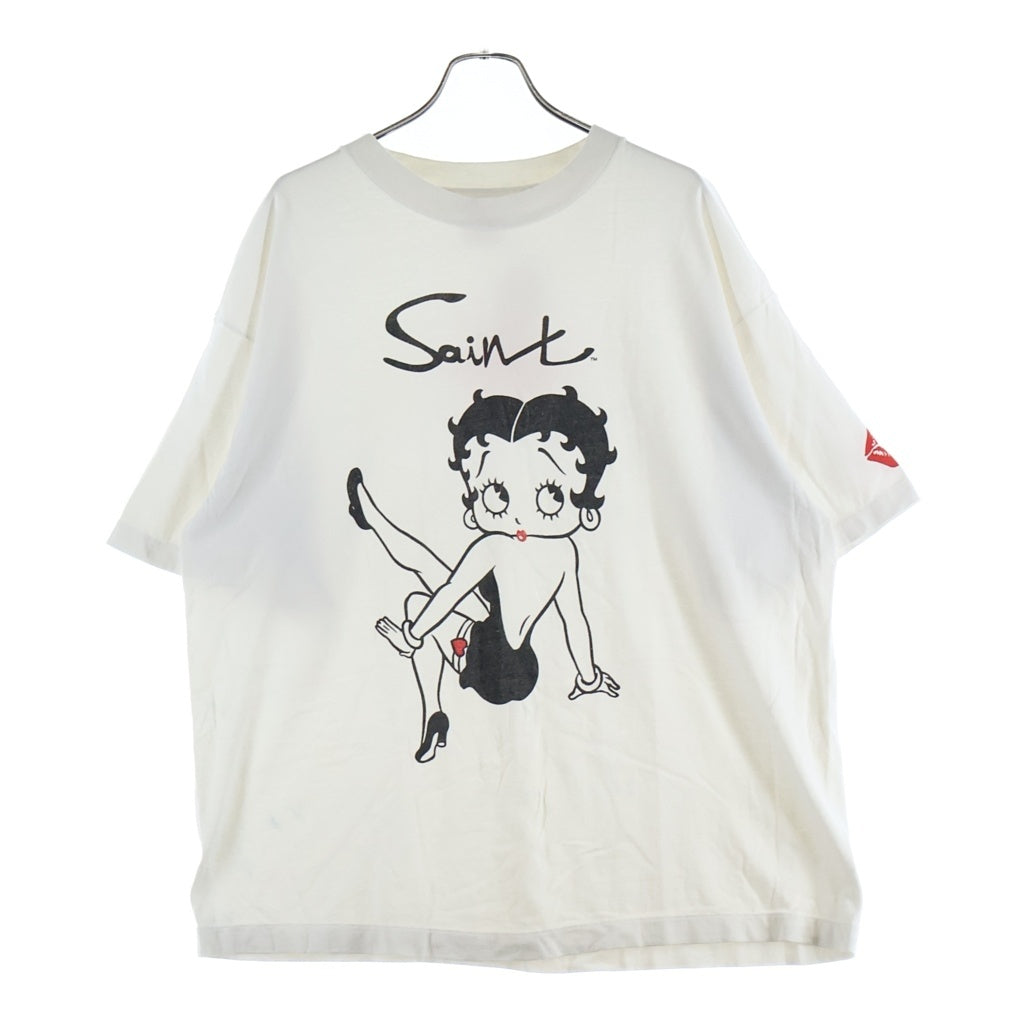 SAINT MICHAEL(セントマイケル) ×Betty Boop SS Tee ベティ・ブープ 両面プリント 半袖Tシャツ カットソー ホワイト SM-HR1-0000-C40