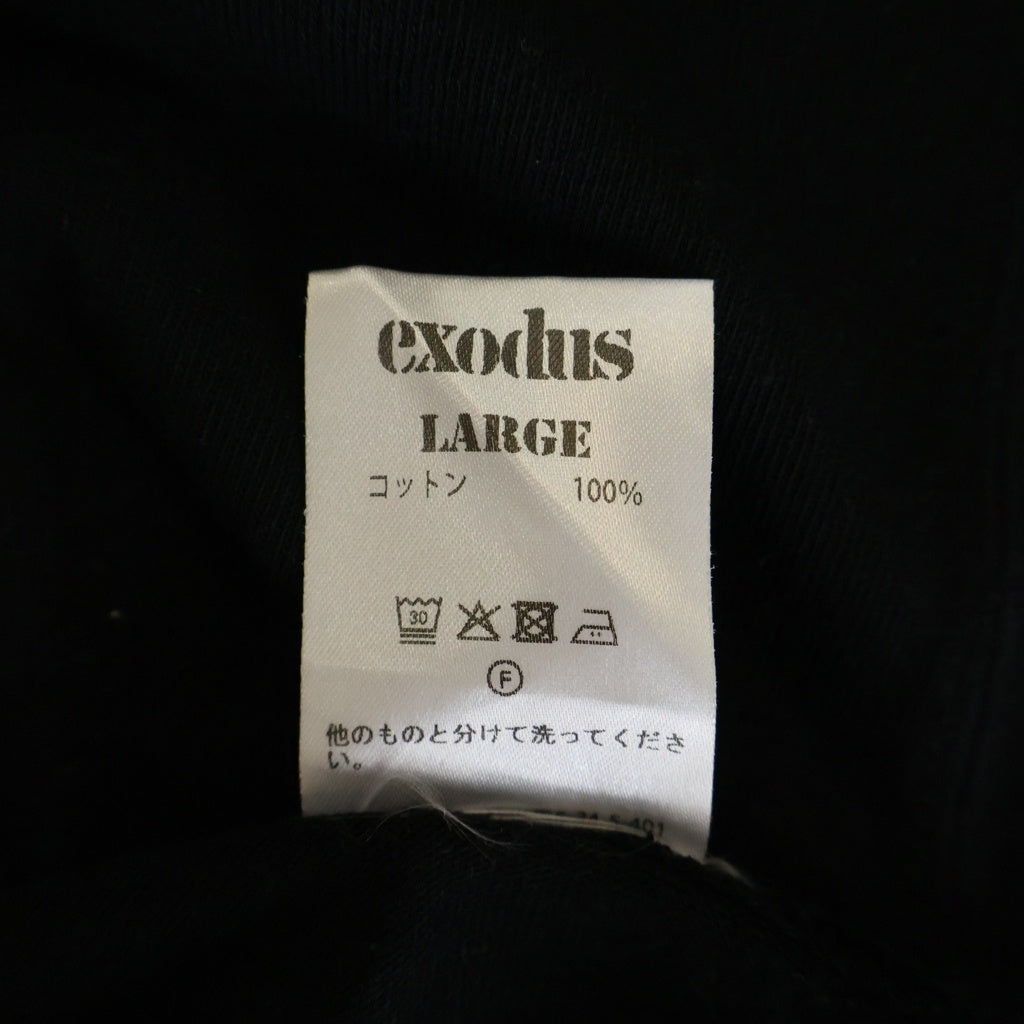 NO BRAND(ノーブランド) EXODUS(エクソダス) TATTOO STUDIO LIFE T SHIRT タトゥースタジオライフ フロントプリント 半袖Tシャツ カットソー ブラック