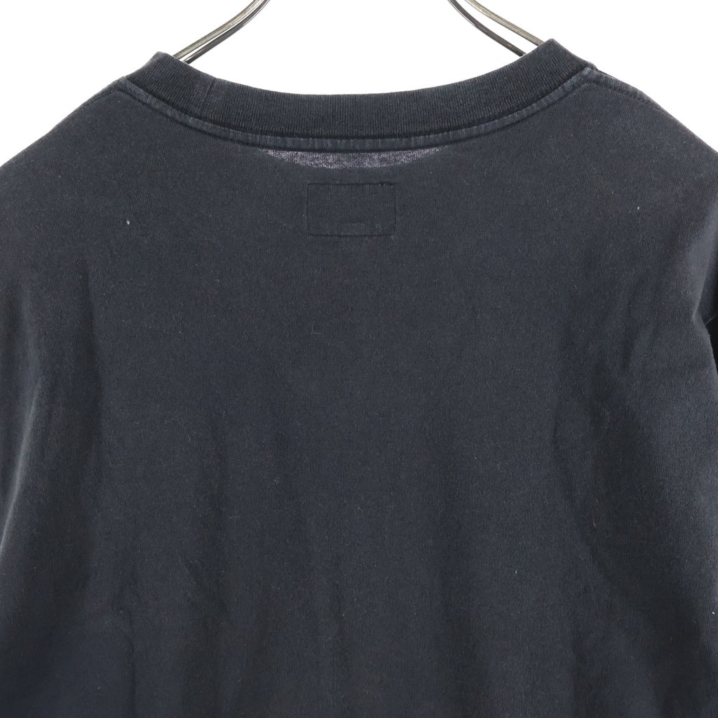 STUSSY(ステューシー) フロントスモールストックロゴ刺繍 長袖Tシャツ カットソー ブラック