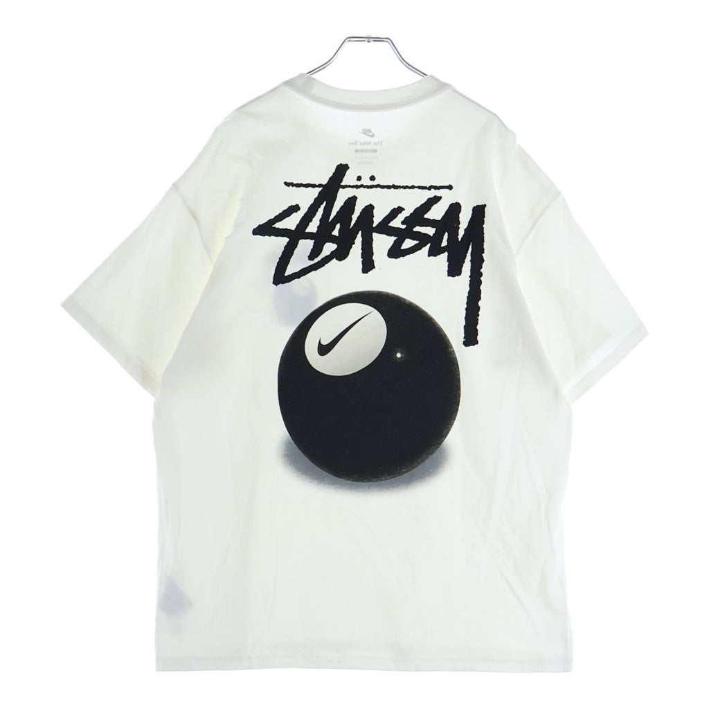 NIKE(ナイキ) ×STUSSY 8Ball Print S/S Tee エイトボール ロゴ両面プリント クルーネック 半袖Tシャツ カットソー ホワイト DO9322-100