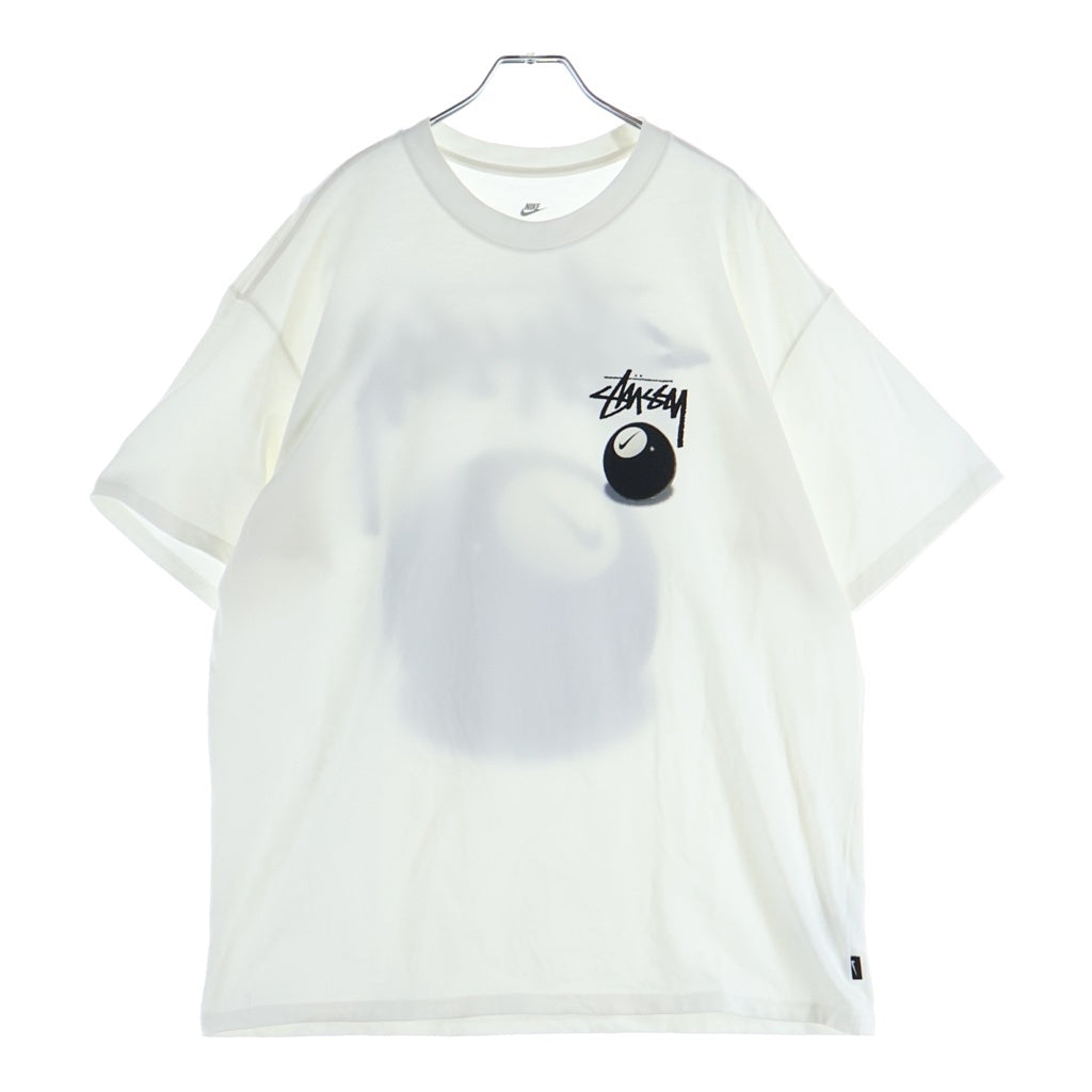 NIKE(ナイキ) ×STUSSY 8Ball Print S/S Tee エイトボール ロゴ両面プリント クルーネック 半袖Tシャツ カットソー ホワイト DO9322-100