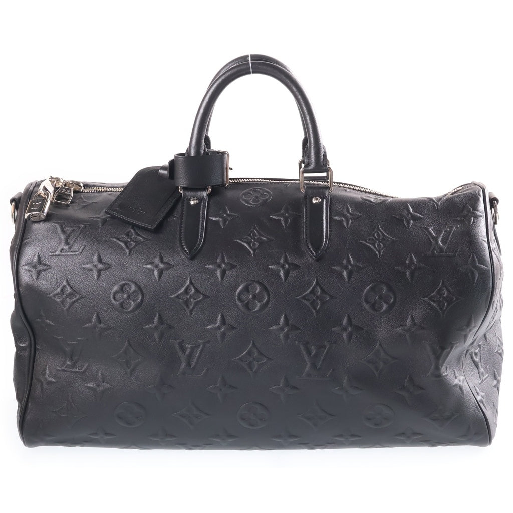 LOUIS VUITTON(ルイヴィトン) モノグラム レヴェラション キーポル・バンドリエール45 2way ショルダー ボストンバッグ レザー ブラック レディース