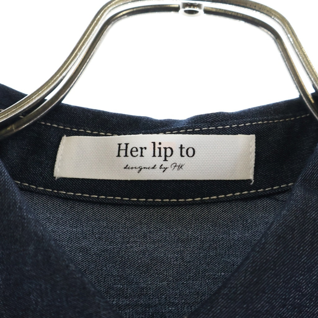 NO BRAND(ノーブランド) 【HER LIP TO ハーリップトゥ】 デニムライク オールインワン ポリエステル ワンピース インディゴ レディース 1223305050