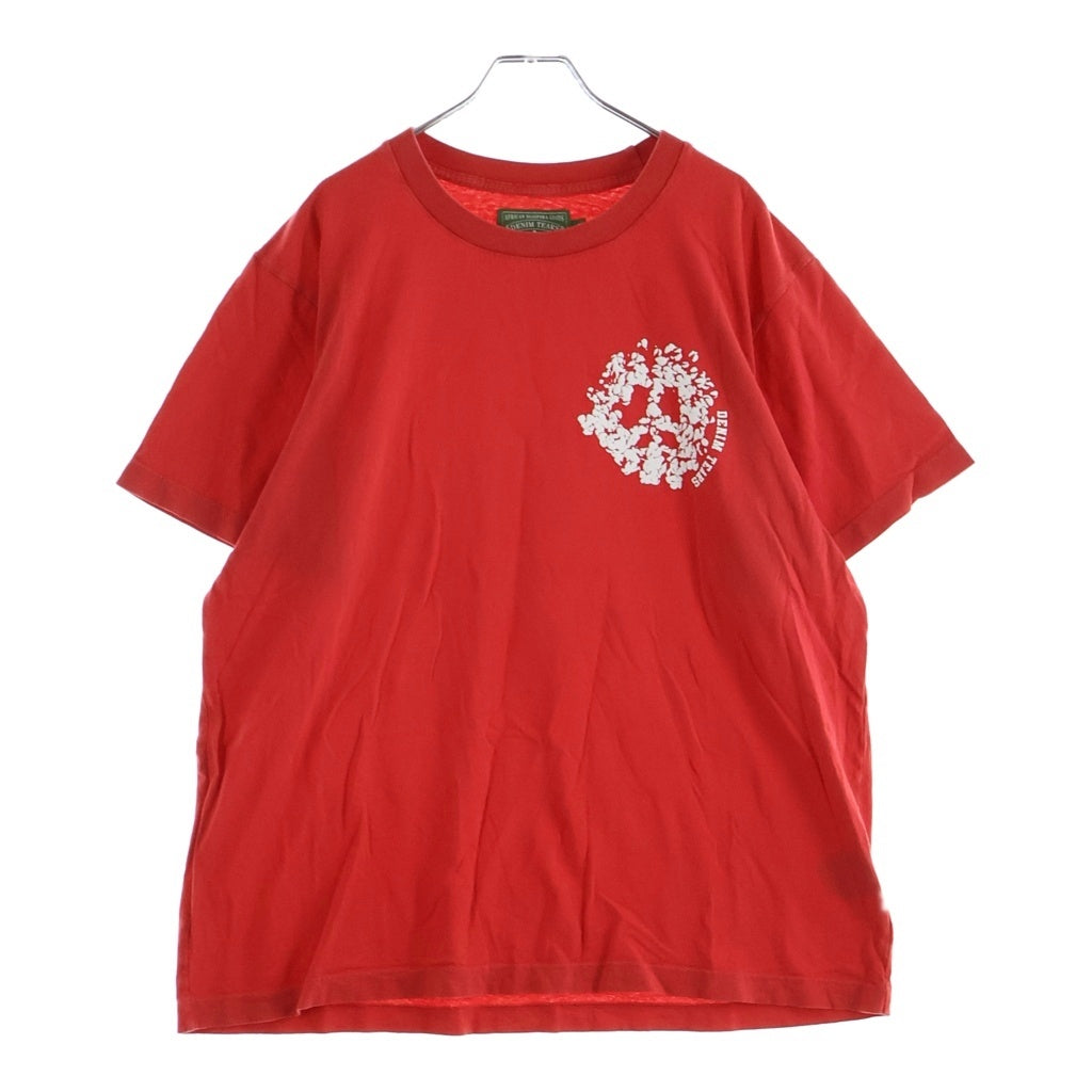DENIM TEARS(デニムティアーズ) Logo Puff Print Tee ロゴパフプリント クルーネック半袖Tシャツ カットソー レッド