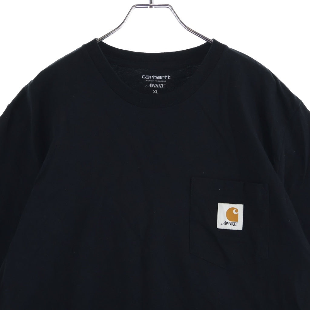 CARHARTT(カーハート) ×AWAKE Logo Print Tee アウェイク ロゴ バックプリント クルーネック半袖Tシャツ カットソー ブラック